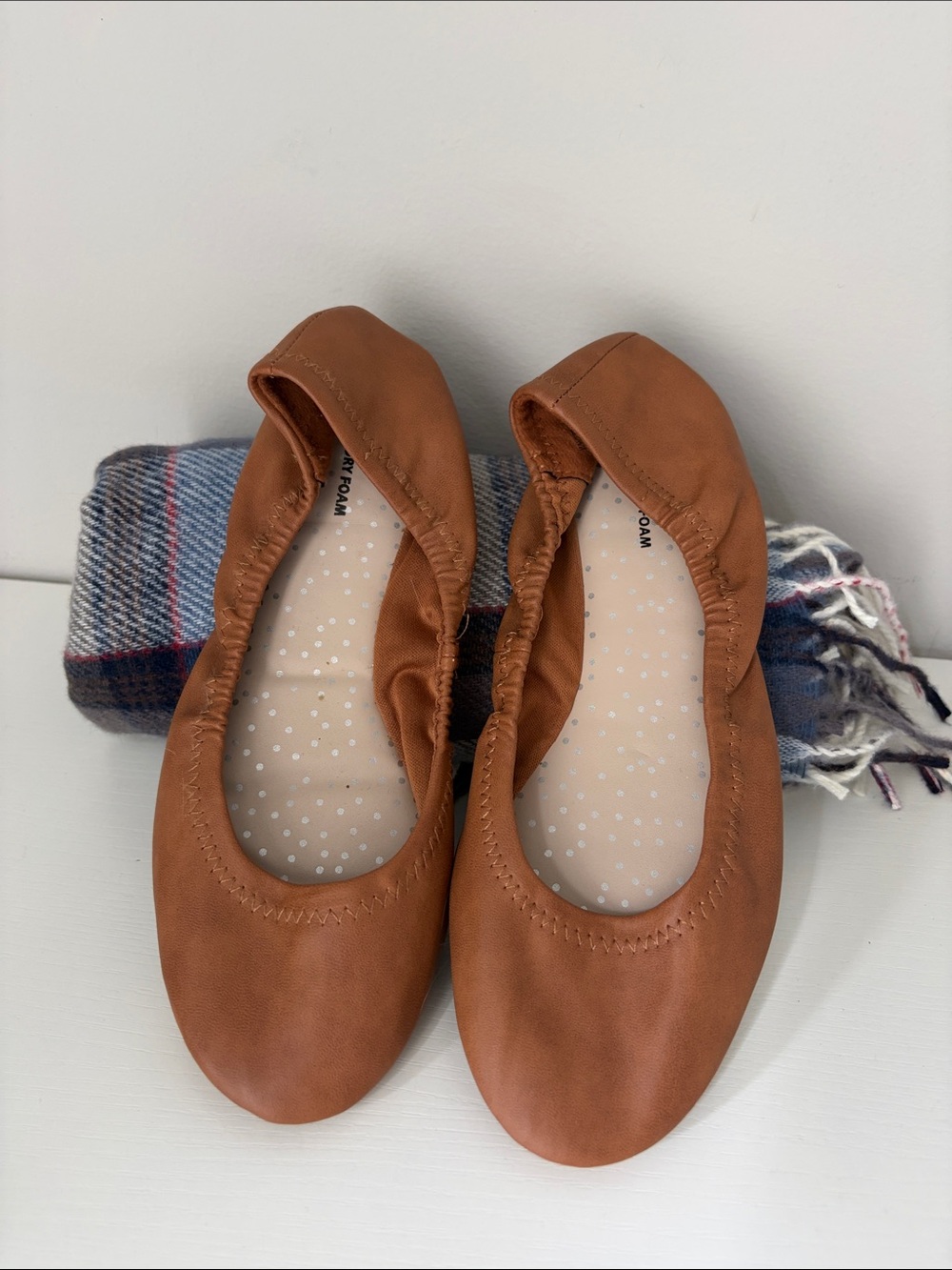 Time and Tru Tan Brown Ballet Flats - Elastic Slip-On Women’s Flats